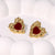 Heart Stainless Steel Electroplating Stud Earrings