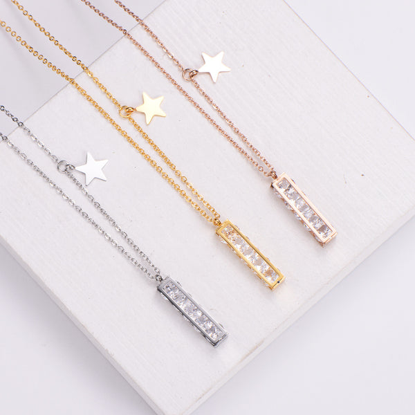 Natural Women Metal Chain Crown Stainless Steel Electroplating Pendants