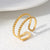 Women Minimalist Stripe Geometric Stainless Steel Electroplating Rings