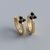 925 Sterling Silver Women Geometric Flower Silver Diamond Inlay Stud Earrings