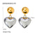 IG Style Heart Stainless Steel 18K Gold Plated Earrings