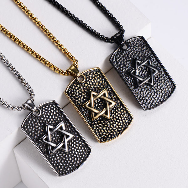 Men Metal Retro Vintage Geometric Stainless Steel Pendants