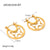 IG Style Butterfly Geometric Stainless Steel 18K Gold Plated Earrings