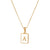 Minimalist Letter Number Text Stainless Steel 18K Gold Plated Necklaces