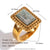 Fashion Niche Quadrilateral Circle Geometric Stainless Steel 18K Gold Plated Rings