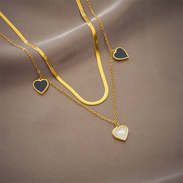 Heart Titanium Steel Electroplating Necklaces