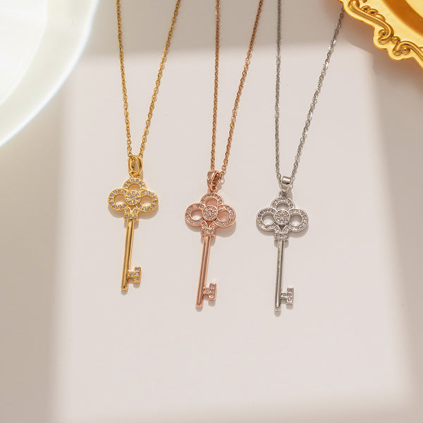 Versatile Letter Chinese Character Geometric Titanium Steel 18K Gold Plated Necklaces