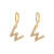 Minimalist Letter Number Text Stainless Steel 18K Gold Plated Earrings