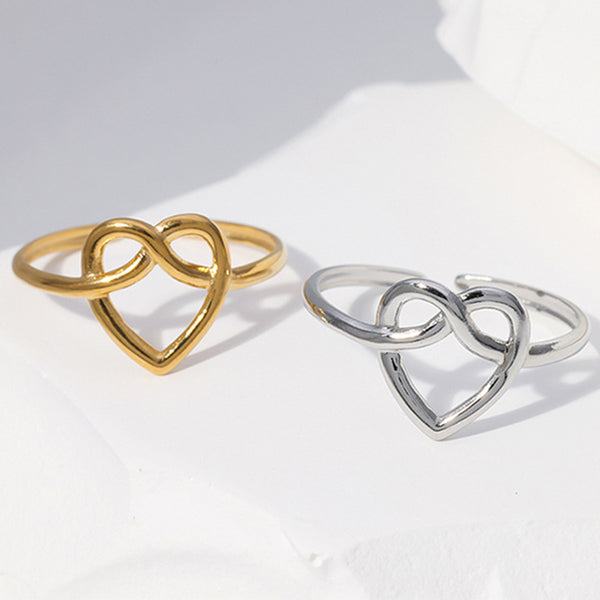 Women Cute Heart Stainless Steel Electroplating Rings