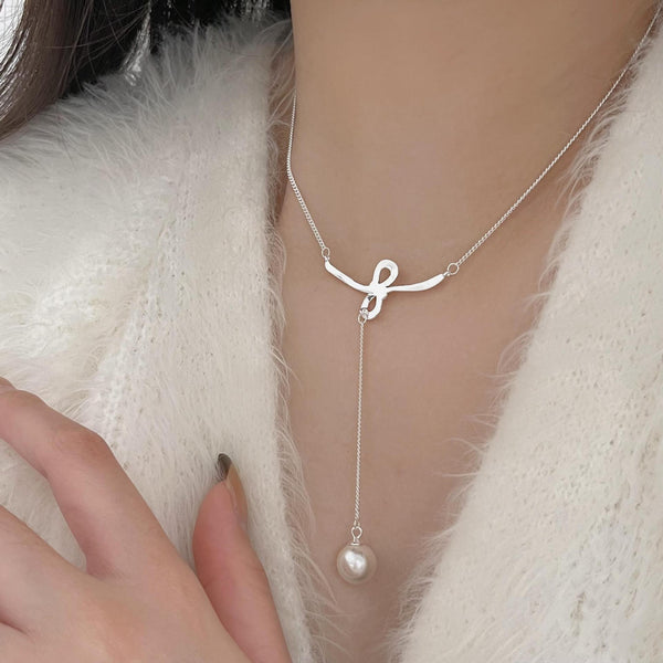 925 Sterling Silver Korean Tulip Geometric Silver Electroplating Necklaces