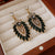 Medieval Leaf Geometric Leaf Alloy Oil Dripping Earrings