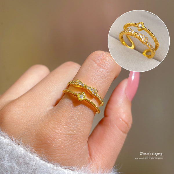 Women Cartoon Crown Brass Rings