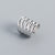 925 Sterling Silver Cute & Edgy Stripe Geometric Silver Electroplating Stud Earrings