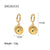 IG Style Circle Geometric Stainless Steel 18K Gold Plated Earrings