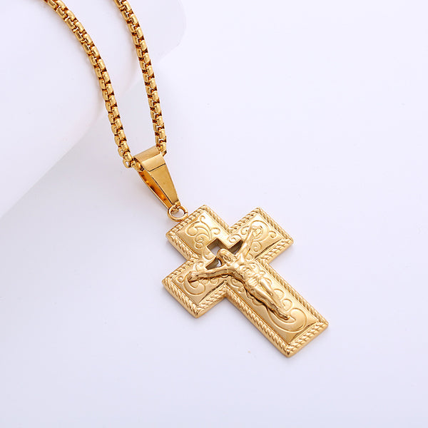 Retro Unisex Vintage Cross Cross Titanium Steel Electroplating Pendants