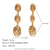 Fashion Round Stripe Geometric Stainless Steel 18K Gold Plated Drop Earrings