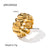 Women IG Style Heart Geometric Stainless Steel 18K Gold Plated Rings