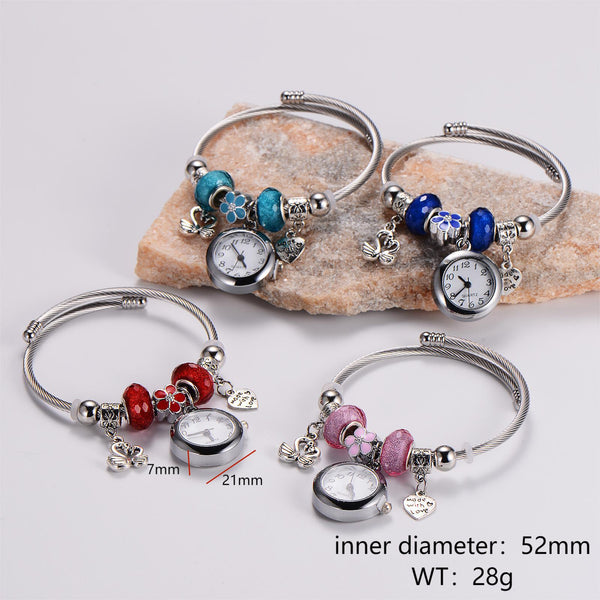 Cartoon Women Heart Stainless Steel Bangles