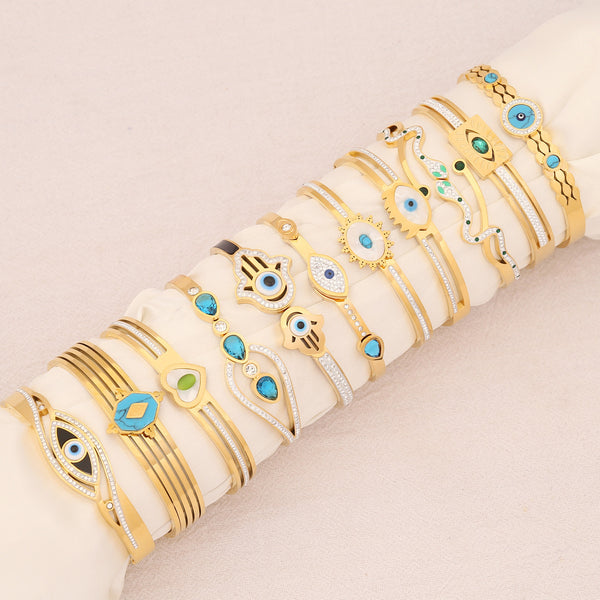 Fashion Eye Stainless Steel Electroplating Bangles