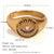 Women Fashion Circle Geometric Stainless Steel 18K Gold Plated Rings