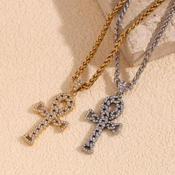 Fashion Cross Geometric Stainless Steel Electroplating Necklaces