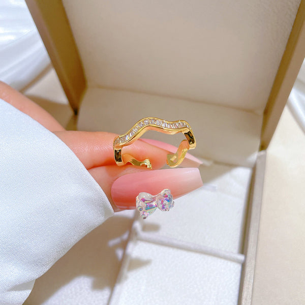 Women Cartoon Crown Brass Electroplating Rings