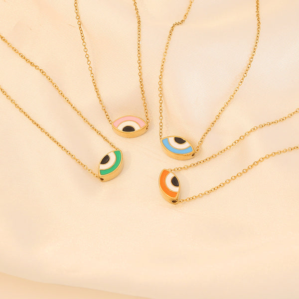 Expressive Eye Geometric Stainless Steel Pendants