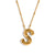 Fashion Letter Number Text Stainless Steel 18K Gold Plated Necklaces