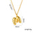 Letter Text Number Titanium Steel 18K Gold Plated Necklaces