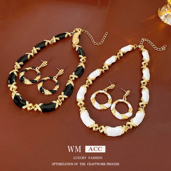 Women Luxurious Circle Round Alloy Electroplating Jewelry Sets