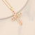 Women Retro Vintage Cross Copper Oil Dripping Pendants