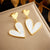 Fashion Heart Heart Stainless Steel Electroplating Earrings