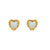 Fashion Heart Geometric Stainless Steel 18K Gold Plated Stud Earrings