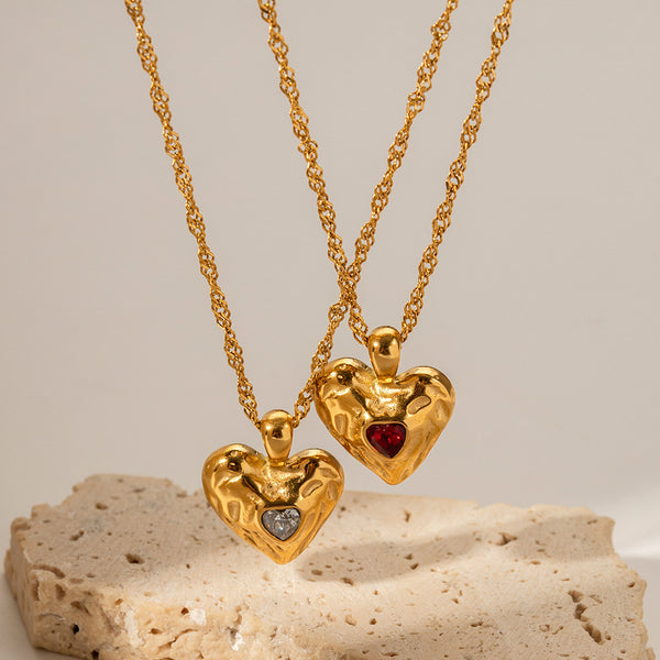 IG Style Heart Geometric Stainless Steel 18K Gold Plated Necklaces