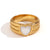 Women Fashion Circle Geometric Stainless Steel 18K Gold Plated Rings