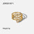 Women IG Style Polka Dot Stainless Steel 18K Gold Plated Rings