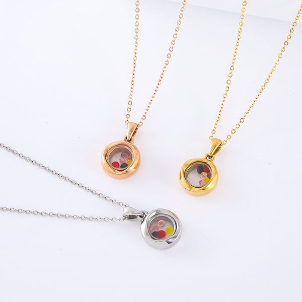 Expressive Round Stainless Steel Electroplating Necklaces