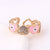 IG Style Women Diamond Metal Heart Copper Electroplating Rings