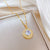 Korean Moon Geometric Stainless Steel Electroplating Necklaces