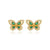 Luxurious Butterfly Chinese Zodiac Animal Copper Diamond Inlay Earrings