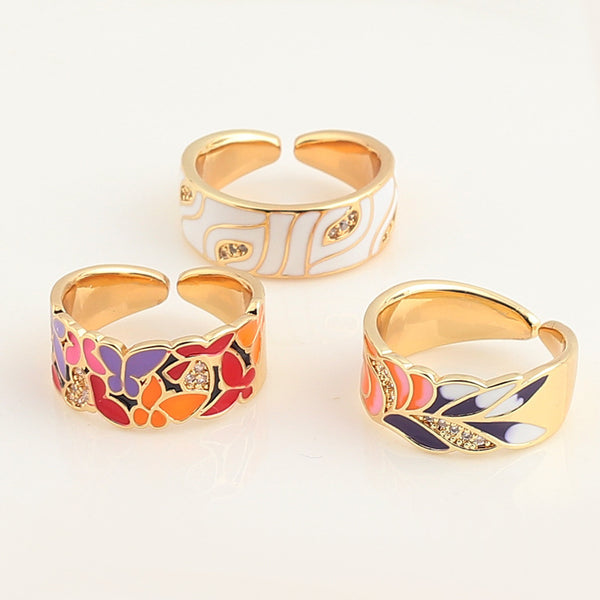 Fashion Women Butterfly Zircon Rings