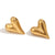 Fashion Heart Stainless Steel 18K Gold Plated Stud Earrings