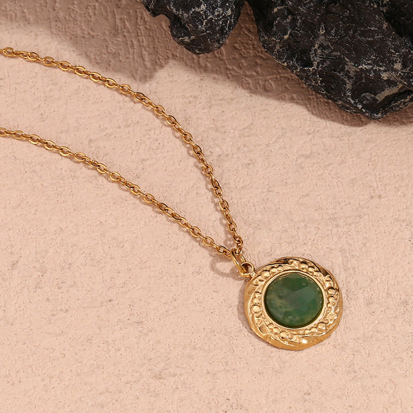 Versatile Circle Geometric Stainless Steel 18K Gold Plated Necklaces