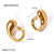 IG Style Droplet Geometric Stainless Steel 18K Gold Plated Earrings