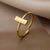 Minimalist Women Irregular Geometric Copper Inlay Rings