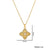 Quadrilateral Geometric Titanium Steel 18K Gold Plated Necklaces