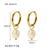 IG Style Pearl Geometric Titanium Steel Electroplating Earrings