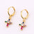 Vintage Retro Women Vintage Geometric Bowknot Retro Butterfly Copper Diamond Inlay Earrings