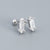 925 Sterling Silver Fashion Quadrilateral Round Geometric Silver Electroplating Stud Earrings