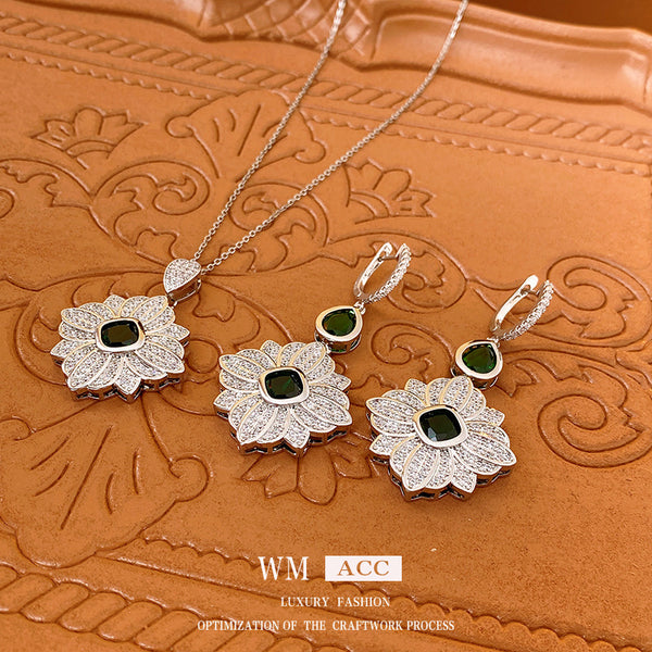 Fashion Flower Flower Zircon Electroplating Necklaces